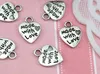 made with love 20pcs/lot Tibetan Silver heart bracelet Pendants Handmade Decorative Metal DIY Jewelry Alloy accessories srg3d