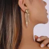 Pendientes largos con borlas y diamantes de imitación para mujer, colgante de corazón nupcial para boda, pendientes colgantes, accesorios de joyería para fiesta, regalos