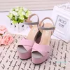 Frauen Mischfarben Plattform Sandalen Damen Patchwork Schnalle Zehen Keile Casual Gladiator Faulenzer Frau Schuhe