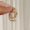 Hoop & Huggie Double Layers Beaded Gold Earrings Tassel Circle Geometric For Women Minimalist Small 2022