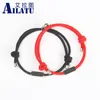 Bracelets de charme DIY Design Graver un logo et un nom personnalisés Couples Aimants Attirer le coeur Bracelet de perles en acier inoxydable Gif éternel