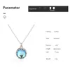 Mode Blue Dream Island Pendentif Colliers Designer Sterling 925 Femmes Moonstone S925 Clavicule Chaîne Ras Du Cou Bijoux Cadeaux pour Femme