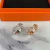 Top 925 STERLING Silver Band Ring Lady Tasarımcısı Gül Altın Tam Elmas Zincir Denizci Yüzük Moda Butik Takı