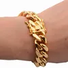 Granny Chic 81012141618mm bred 811 tum Mens Biker Gold Color Stainls Steel Miami Curb Cuban Link Chain Armband Smycken3763245