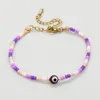 Les couples de mode tissent des brins de perles bracelet mauvais œil bracelet en or bijoux de créateur femme fête sud-américaine à la main blanc violet noir perles homme bracelets