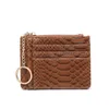 Korthållare Snake Skin blixtlås Holder Slim Luxury Design Pocket Wallet Coin Purse med ett viktigt ringkort