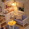 Maison de poupée meubles bricolage Miniature 3D en bois Miniaturas maison de poupée jouets pour enfants cadeaux d'anniversaire Casa chaton journal