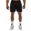 Gym Clothing Men Running Training Quick Dry Shorts Sports Casual Contrast Stretch Waist Breathable Fitness Slim ShortsGym