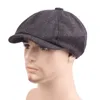 Berets Men vintage boina sboy chapéu de lã oito painéis tweed pico cegos padeiro boina capsberets