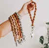 Boho Bag Accessories Macrame Wristlet Keychains Wrist Lanyard Strap Keyring Bracelet Assorted Color Macrames Braided Key