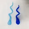 Lámpara pequeña de Color azul, lámpara nórdica de vidrio soplado a mano para decoración de la casa, lámparas colgantes LED para sala de estar de 24 pulgadas