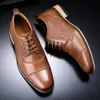 Spring Men's Business Dress Shoes äkta läder England Fashion Casual Oxfords Shoes Classic Three Colors Storlek 7.5-13 220727