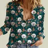 Damenblusen Hemden Mädchen Sommerzeit-Bichon Frise Damen-Langarm Shirt 3D Printed Button Down Casual Uniquewomen's's's