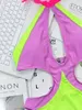 Dambadkläder Sexig Skarvgrimma Baddräkt i ett stycke Kvinnor Kvinnlig Patchwork Baddräkt Trikini Monokini BaddräktKvinnor
