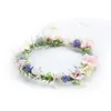 Decorative Flowers & Wreaths Adjustable Flower Headband Hair Wreath Floral Garland Crown Halo Headpiece With Ribbon Boho Wedding FestivalDec