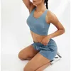 Women Bra Loose Shorts Gym Yoga Suit Sports Workout Clothing Two Piece Set Fitness Solid Color Tracksuit running J220706