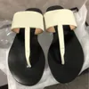 2021 designer slides Women flip flops Leather Women sandal with Double Metal Black White Brown slippers Summer Beach Sandals with BOX US11 NO6