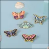 دبابيس دبابيس مجوهرات الحشرات حيوان سبيكة العثة الكرتون Colorf Butterfly المينا الطاشية دبابيس للجنسين القمر النجمة العين شارات أوروبا العصرية ج