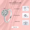 Modian Echter 925 Sterling Silber Runder Klarer CZ Mode Fingerring Klassischer Schmuck Für Frauen Luxus Hochzeit Verlobungsringe