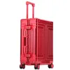Den nya Allaluminummagnesium Alloy Metal Bagage Suitcasesize Plain Unisex Business Trolley Case Password Box J220707