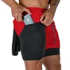 Jogging Shorts Mens 2 i 1 Sports Fitness Bodybuilding Workout Quick Dry Beach Running 220524