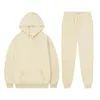 Herrspår Hoodie 2022 Herrarna Ladies Casual Sportswear Set Solid Color Pullover Pants Autumn and Winter Fashion Setmen's