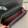 고품질 여성 WOC 크로스 바디 백 정품 가죽 퀼트 소 가죽 램프 스킨 플랩 숄더 가방 골드 실버 하드웨어 지갑 체인 20cm 미니 지갑 먼지 가방
