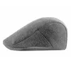 Bérets Laine hiver béret chapeau Style britannique rétro chaud hommes Ivy casquette blanc Vintage mâle plat Sports de plein air plaine peintre DropshipBérets