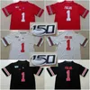 Mens WSU #16 Gardner Minshew II Washington State Cougars Red White Black Color College Jersys 2019 New Style 150th Jersey