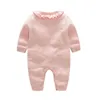 Jumpsuits Spring Spädbarn söta babyflickor Rompers Autumn Long Sleeve Born Cute Knit ClothesJumpsuits