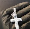 14K Iced Out Gold Cross Pendant Necklace Hiphop Bling Charm Micro Pave Cubic Zircon Fashion Jewelry