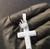 14K Iced Out Gold Kreuz Anhänger Halskette Hiphop Bling Charm Micro Pave KubikZircon Modeschmuck