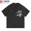 Rainbowtouches Demi-Manche T-Shirt Unisexe High Street Vintage T-shirt Graphique Lâche Casual Street Fashion Boîte Aveugle Motif 220616