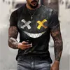 Мужские футболки Summer Mens T Рубашки Негабаритная свободная одежда винтажная модная футболка с коротким рукавом для мужской модная повседневная футболка 3D-печати