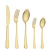 Flatware sets gouden zilveren roestvrijstalen voedselkwaliteit zilverwerk set set gebruiksvoorwerpen omvatten mesvork lepel theelepel5068670