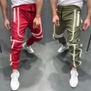 MOOMPHYA LIGNE REFLECTION rayures joggeurs pantalons hommes séchage rapides nuit à la course réfléchie longue pantalon maigre masculin