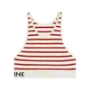 Women's Tanks knits Black red Stripe Fashion ce letter Sexy Crop Top Slim Tops Sleeveless Workout Vest Ladies Designer Tank 7 Colors