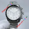 High Quality Master Quartz Chronograph Function Mens Watch Speed Moon Watches Stainless Steel Flod Clasp Mens Wristwatches