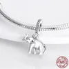 Perline pendenti in argento sterling 925 con ciondolo a forma di elefante animale, perline adatte a braccialetti Pandora, accessori per gioielli fai da te