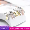 Hoop Huggie Lbyzhan Söt 3 färg Little Fish Earring Autentic 925 Sterling Silver for Women Fashion Jewelry CME446HOOP KIRS22