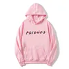 Men's Sweaters Women's Fashion Letter Friend Print Long Sleeve Hooded Sweatshirt Slouchy Pullover Top 13 Colors European Size WintMen's