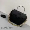 Pacote de grande capacidade bolsa tote bolsa crossbody sacos de ombro couro liso ouro logotipo corrente alça removível