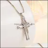 Pendant Necklaces Crystal Faith Hope Love Cross Necklace For Women Jewelry Valentines Day Girlfriend Lover Couple Gift D Dhseller2010 Dhlfr