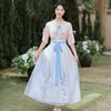Sıradan elbiseler Yaz Giyim Hanfu Han Geri Yükleme Antik Yollar Elementler Beş Kadın Yakası Kollu Bluz Pozlu İşlemeli Elbise Valiz