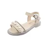 Sandali estivi per bambini per ragazze vestono scarpe da spiaggia bambino elegante scarpa da principessa per bambini moda strass perline 2021 1-6 G220523