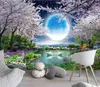 Japońskie dywany ścienne Forest Cherry Tree Mount Fuji Krajobraz Bohemian Home Dekoracja Wiszące Ket Mandala Tkanina dywan J220804