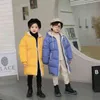 ロシアの冬の服の子供ボーイズジャケット漫画子供のための温かいジャケットフード付きアウターウェアティーンエイジャーの女の子子供ロングスタイルの服J220718