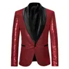 Hommes or argent paillettes brillant Blazers costume veste mode boîte de nuit DJ scène performances manteau de fête de mariage 220819