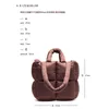 Evening Bags Down Tote 2022 Women Shoulder Female Shoppers Fashion Casual Soft Cotton Filling Square Lattice Purses and Handbags 220705