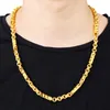 Solid kolonnkedja med repkedja halsband guldfärg halsband 18k guld pläterad